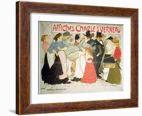 The Street, Poster For the Printer Charles Verneau, 1896-Th?ophile Alexandre Steinlen-Framed Giclee Print