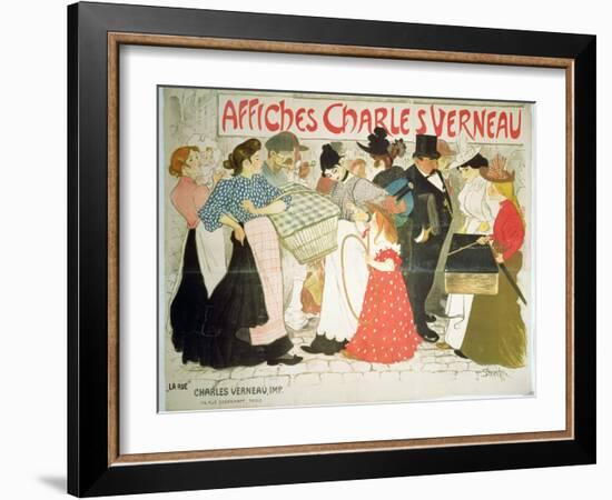 The Street, Poster For the Printer Charles Verneau, 1896-Th?ophile Alexandre Steinlen-Framed Giclee Print