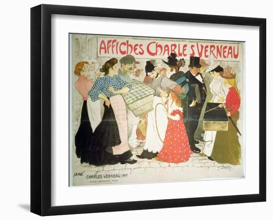 The Street, Poster For the Printer Charles Verneau, 1896-Th?ophile Alexandre Steinlen-Framed Giclee Print