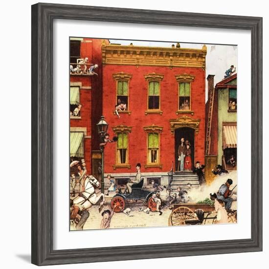 The Street Was Never the Same Again-Norman Rockwell-Framed Giclee Print