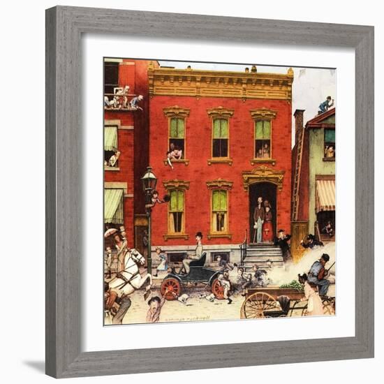 The Street Was Never the Same Again-Norman Rockwell-Framed Giclee Print