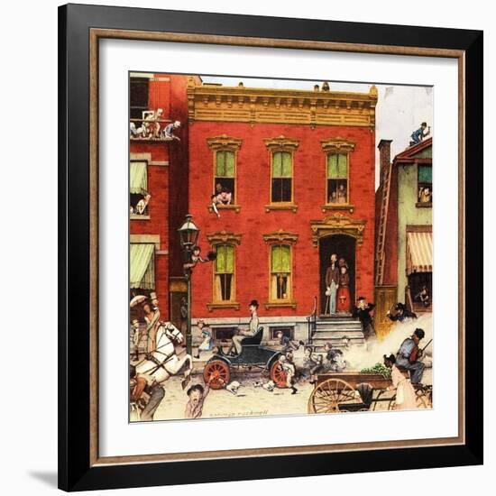 The Street Was Never the Same Again-Norman Rockwell-Framed Giclee Print