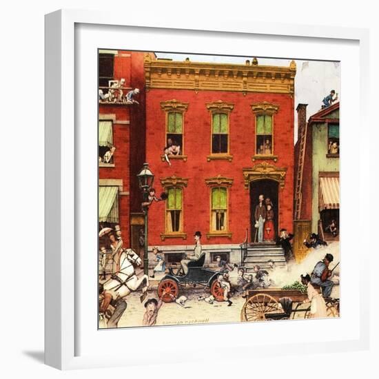 The Street Was Never the Same Again-Norman Rockwell-Framed Giclee Print