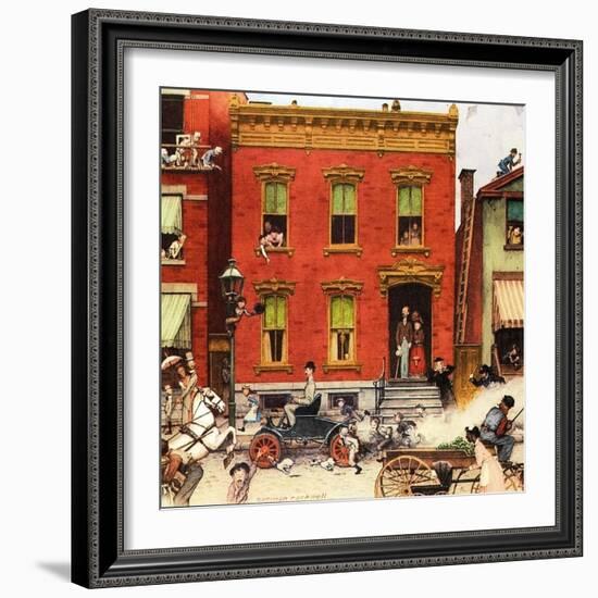 The Street Was Never the Same Again-Norman Rockwell-Framed Giclee Print