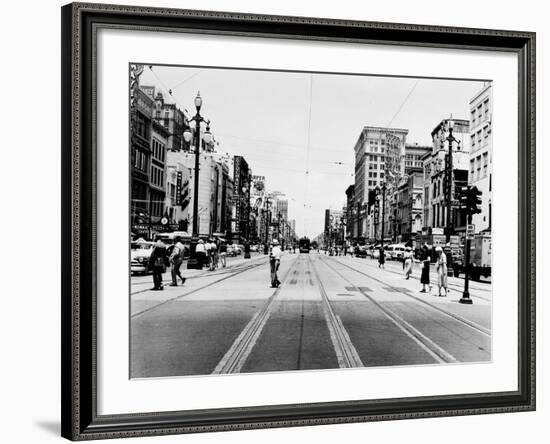 The Streetcar Tracks of Canal Street in New Orleans-null-Framed Photographic Print