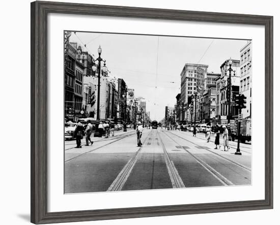 The Streetcar Tracks of Canal Street in New Orleans-null-Framed Photographic Print