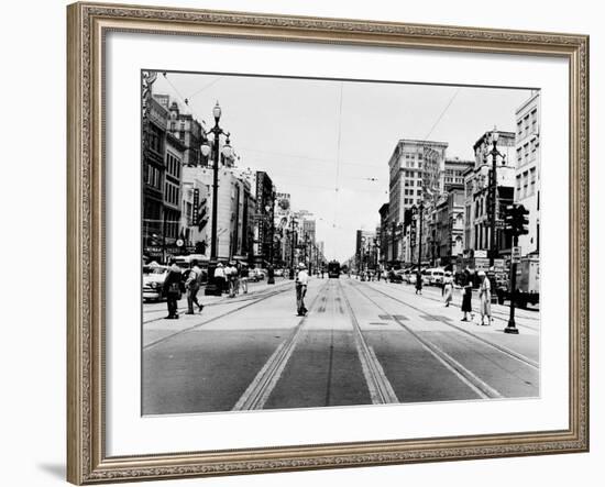 The Streetcar Tracks of Canal Street in New Orleans-null-Framed Photographic Print