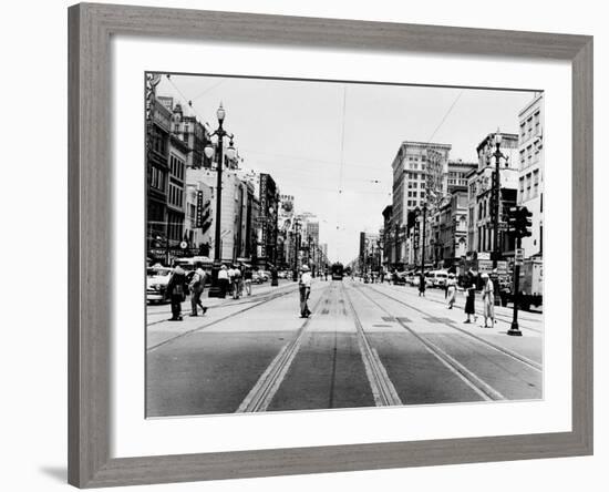 The Streetcar Tracks of Canal Street in New Orleans-null-Framed Photographic Print