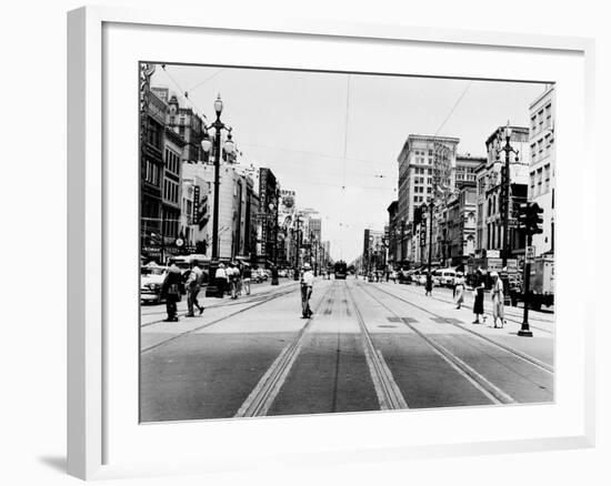 The Streetcar Tracks of Canal Street in New Orleans-null-Framed Photographic Print