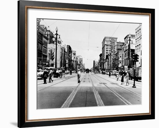 The Streetcar Tracks of Canal Street in New Orleans-null-Framed Photographic Print