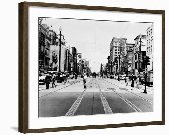 The Streetcar Tracks of Canal Street in New Orleans-null-Framed Photographic Print