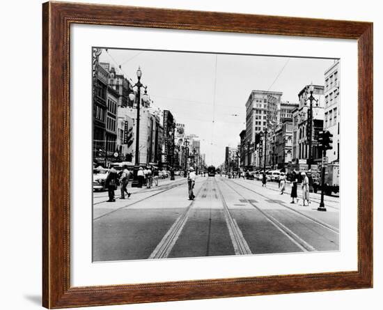 The Streetcar Tracks of Canal Street in New Orleans-null-Framed Photographic Print