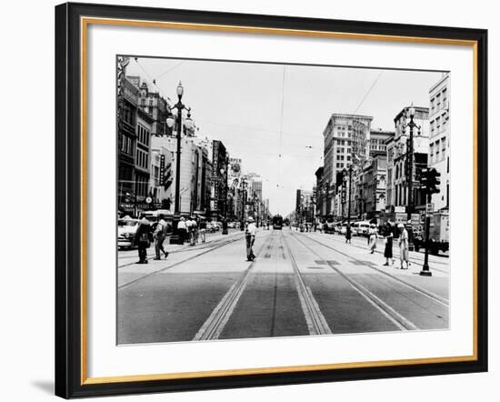 The Streetcar Tracks of Canal Street in New Orleans-null-Framed Photographic Print