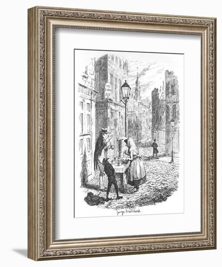 The Streets - Morning, C1900-George Cruikshank-Framed Giclee Print