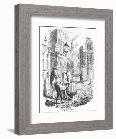 The Streets - Morning, C1900-George Cruikshank-Framed Giclee Print