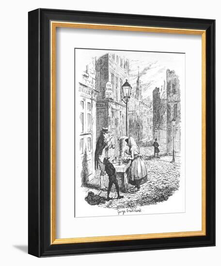 The Streets - Morning, C1900-George Cruikshank-Framed Giclee Print