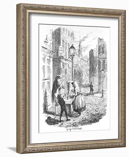 The Streets - Morning, C1900-George Cruikshank-Framed Giclee Print