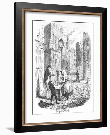 The Streets - Morning, C1900-George Cruikshank-Framed Giclee Print