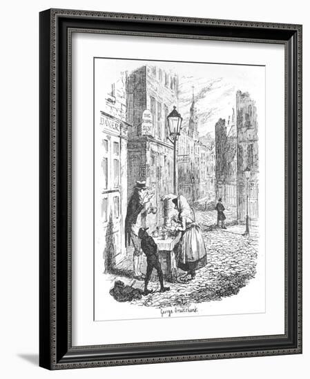 The Streets - Morning, C1900-George Cruikshank-Framed Giclee Print