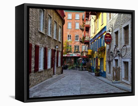 The Streets of Old Quebec City in Quebec, Canada-Joe Restuccia III-Framed Premier Image Canvas