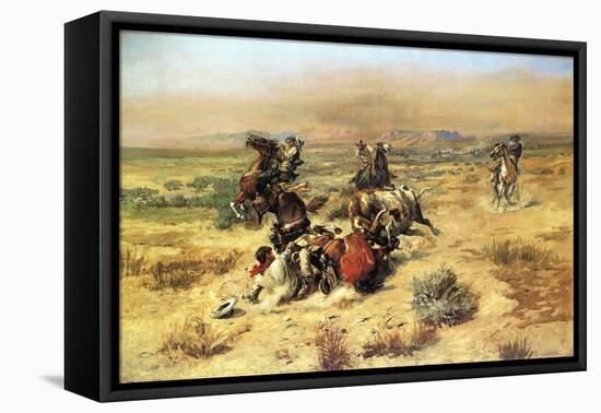 The Strenuous Life-Charles Marion Russell-Framed Stretched Canvas