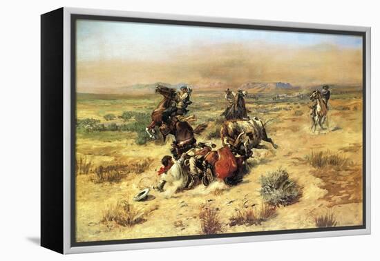 The Strenuous Life-Charles Marion Russell-Framed Stretched Canvas