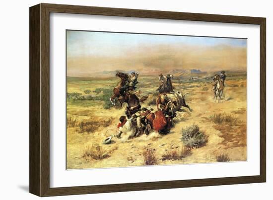 The Strenuous Life-Charles Marion Russell-Framed Art Print