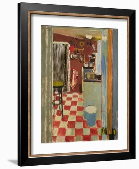 The Striped Curtain, 1968 (Oil on Canvas)-Alberto Morrocco-Framed Giclee Print