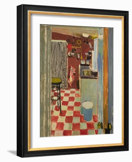 The Striped Curtain, 1968 (Oil on Canvas)-Alberto Morrocco-Framed Giclee Print