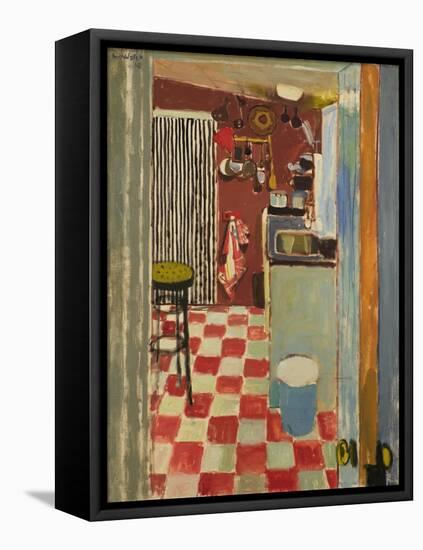 The Striped Curtain, 1968 (Oil on Canvas)-Alberto Morrocco-Framed Premier Image Canvas