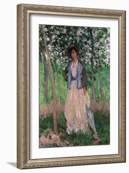 The Stroller (Suzanne Hoschedé), 1887-Claude Monet-Framed Giclee Print