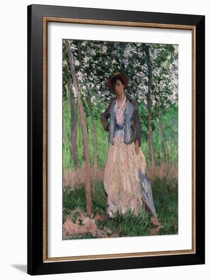 The Stroller (Suzanne Hoschedé), 1887-Claude Monet-Framed Giclee Print