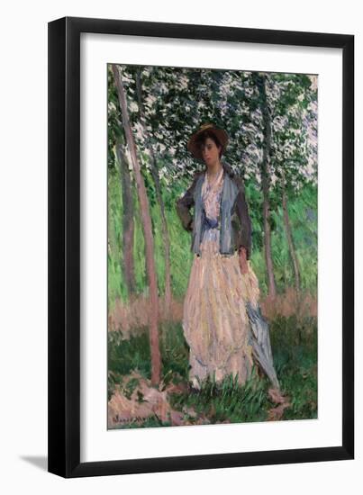 The Stroller (Suzanne Hoschedé), 1887-Claude Monet-Framed Giclee Print