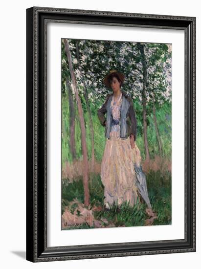 The Stroller (Suzanne Hoschedé), 1887-Claude Monet-Framed Giclee Print