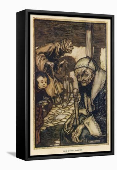 The Struldbrugs, Gulliver-Arthur Rackham-Framed Stretched Canvas