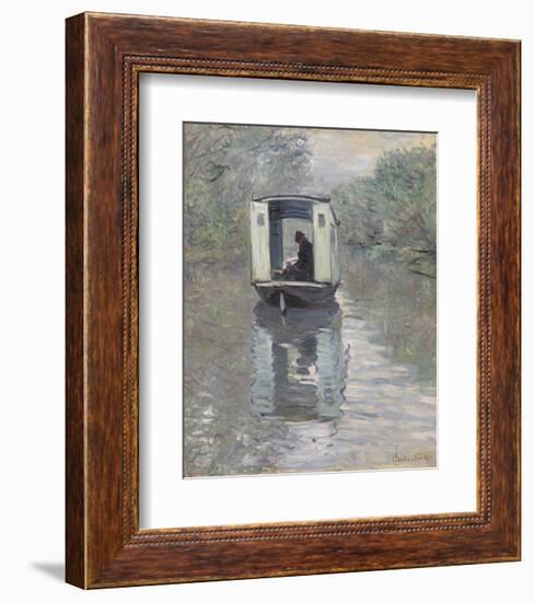 The Studio Boat (Le Bateau-atelier), 1876-Claude Monet-Framed Art Print