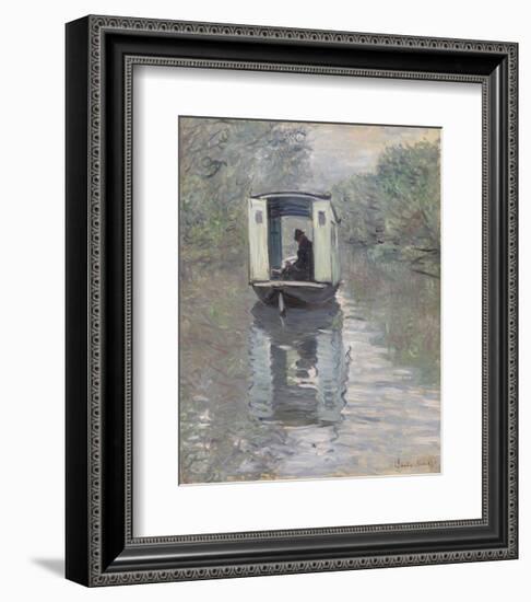 The Studio Boat (Le Bateau-atelier), 1876-Claude Monet-Framed Art Print