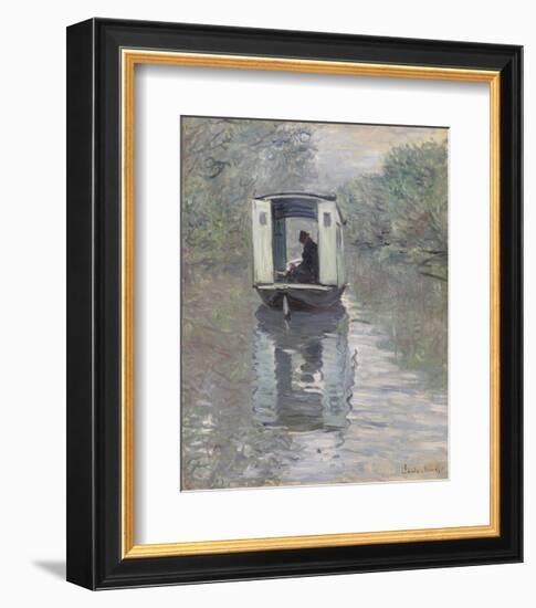 The Studio Boat (Le Bateau-atelier), 1876-Claude Monet-Framed Art Print