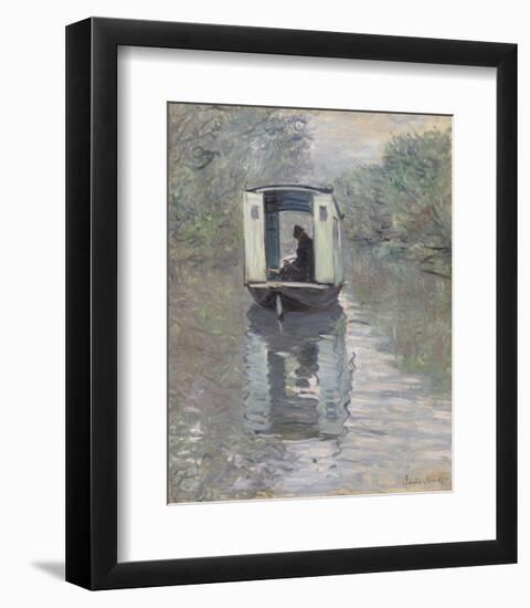 The Studio Boat (Le Bateau-atelier), 1876-Claude Monet-Framed Art Print