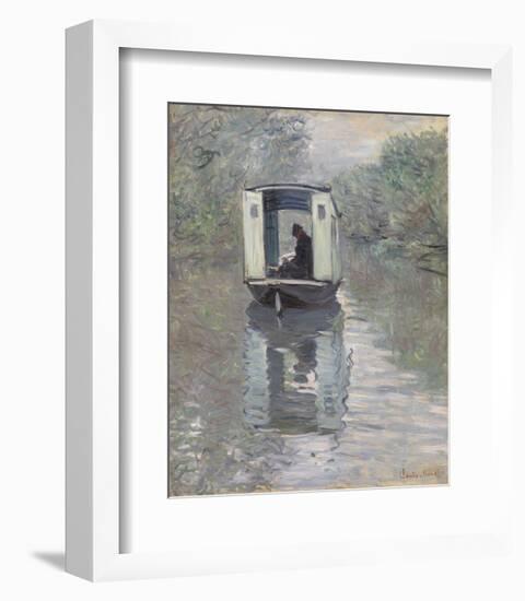 The Studio Boat (Le Bateau-atelier), 1876-Claude Monet-Framed Art Print