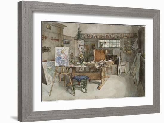 The Studio, from 'A Home' Series, c.1895-Carl Larsson-Framed Giclee Print