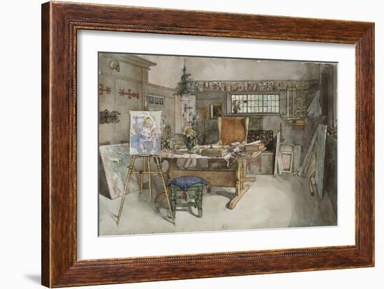 The Studio, from 'A Home' Series, c.1895-Carl Larsson-Framed Giclee Print