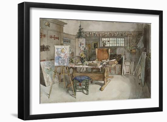 The Studio, from 'A Home' Series, c.1895-Carl Larsson-Framed Giclee Print