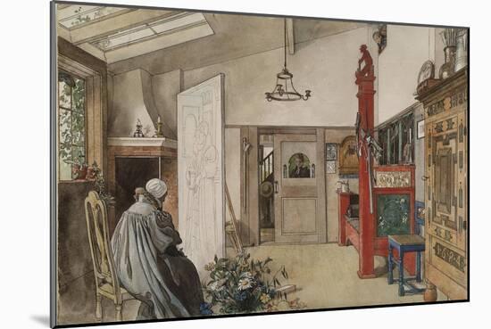 The Studio, from 'A Home' Series, c.1895-Carl Larsson-Mounted Giclee Print