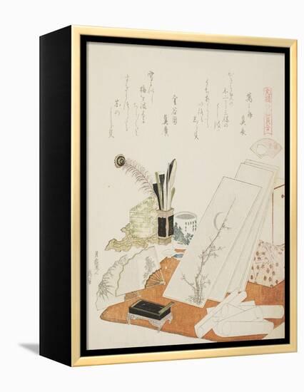 The Studio, Illustration for the White Shell (Shiragai), 1821-Katsushika Hokusai-Framed Premier Image Canvas