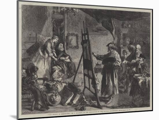 The Studio of Rembrandt-Sir John Gilbert-Mounted Giclee Print