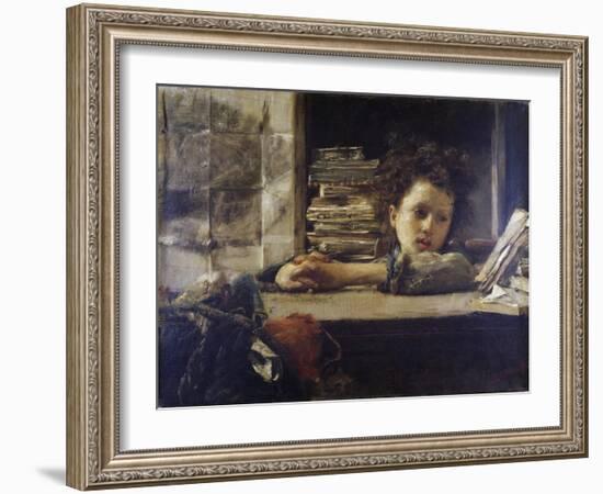 The Study, Ca 1875-Antonio Mancini-Framed Giclee Print