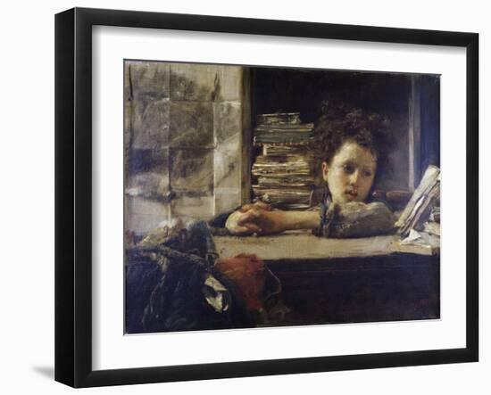 The Study, Ca 1875-Antonio Mancini-Framed Giclee Print