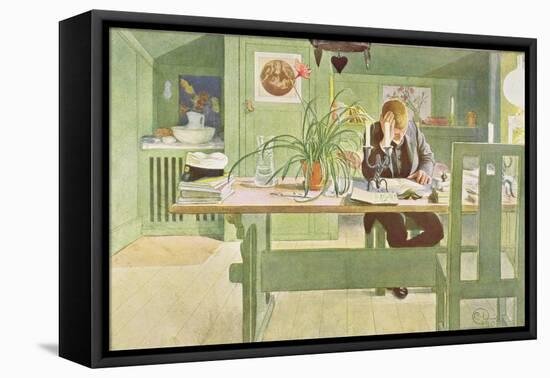 The Study Room, Published in "Lasst Licht Hinin," ("Let in More Light") 1908-Carl Larsson-Framed Premier Image Canvas