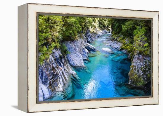 The Stunning Blue Pools, Haast Pass, South Island, New Zealand, Pacific-Michael Runkel-Framed Premier Image Canvas